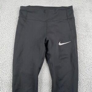 Nike Leggings Womens XS Black Epic Lux Pants Dri-FIT Running Ankle Zip Pocket